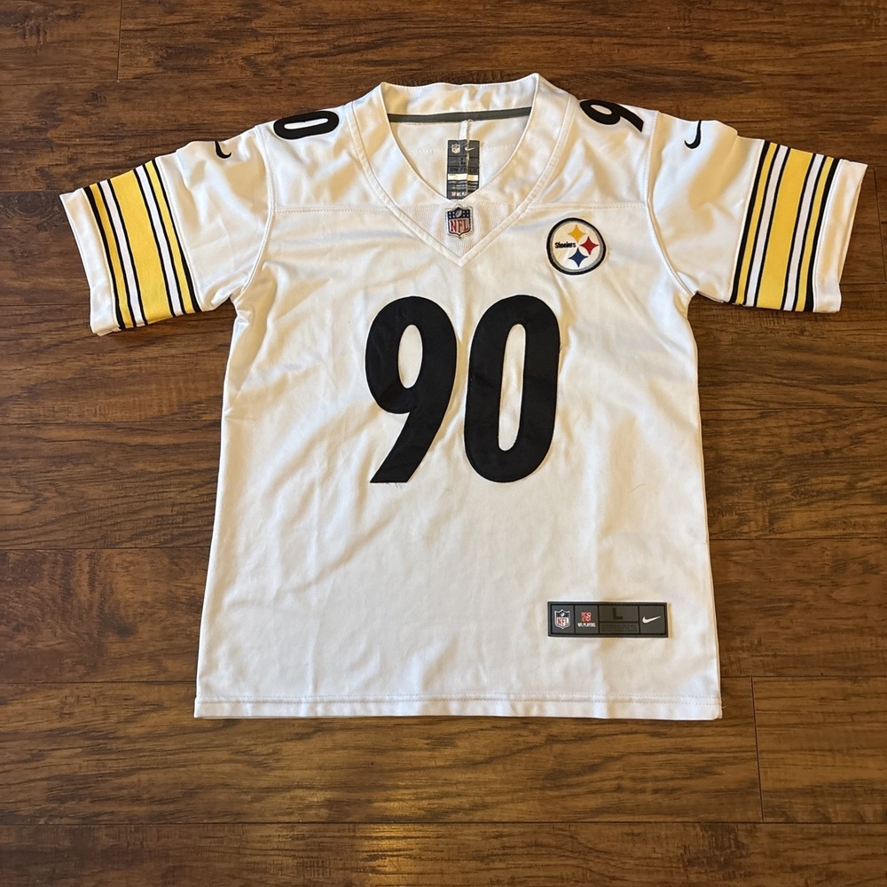 Steelers TJ Watt Jersey Nike On Field Youth Medium 14/16 White